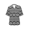 Aztec Black White Print Pattern Women's Hawaiian Shirt