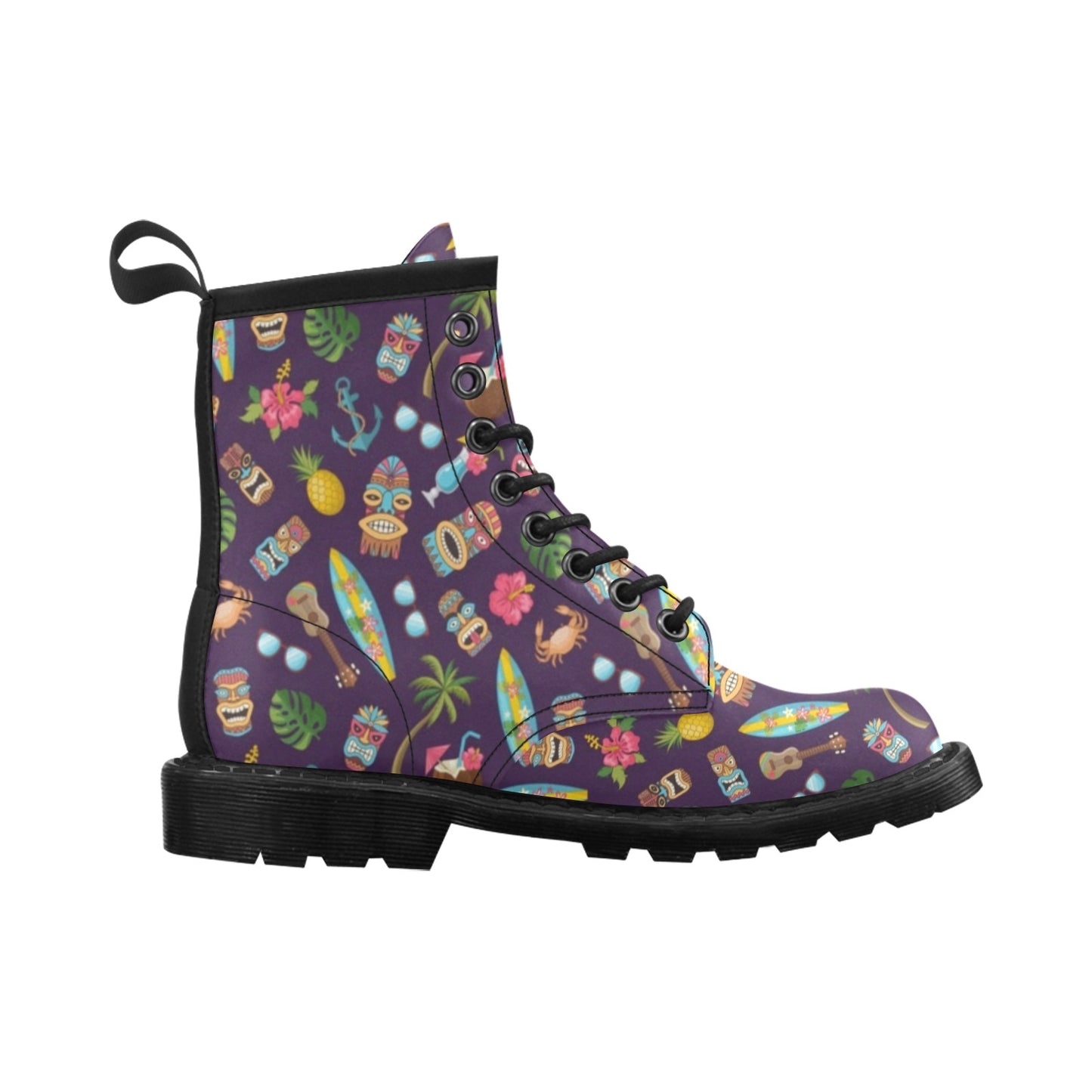 Hawaiian Themed Pattern Print Design H024 Women's Boots