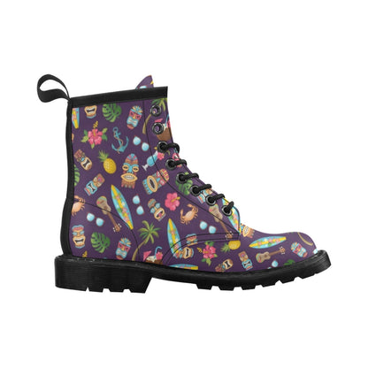 Hawaiian Themed Pattern Print Design H024 Women's Boots