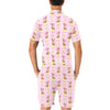 Giraffe Cute Pink Polka Dot Print Men's Romper