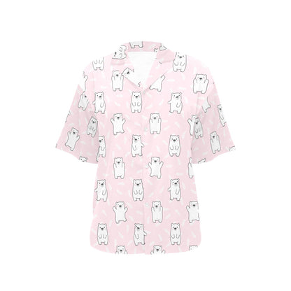 Polar Bear Pattern Print Design PB09 Women's Hawaiian Shirt