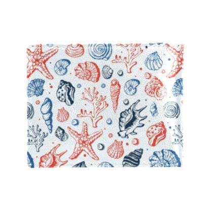Seashell Print Design LKS307 Men's ID Card Wallet