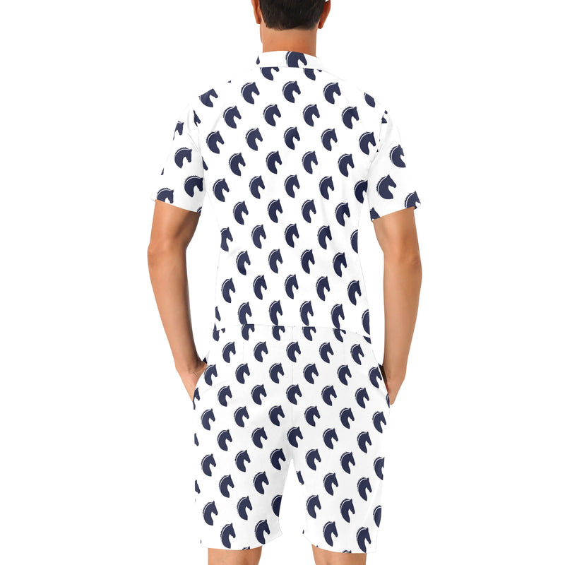 Horse Head Print Design LKS303 Men's Romper