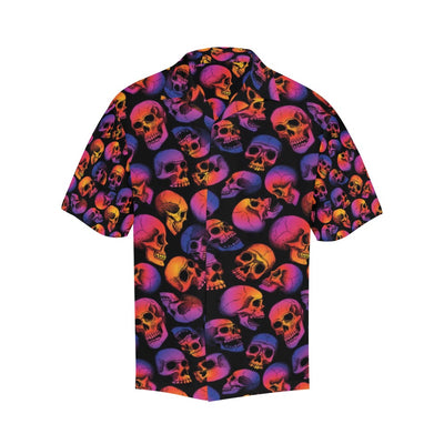 Skull Multicolor Print Design LKS3011 Men's Hawaiian Shirt