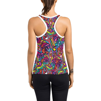 Trippy Print Design LKS302 Women's Racerback Tank Top