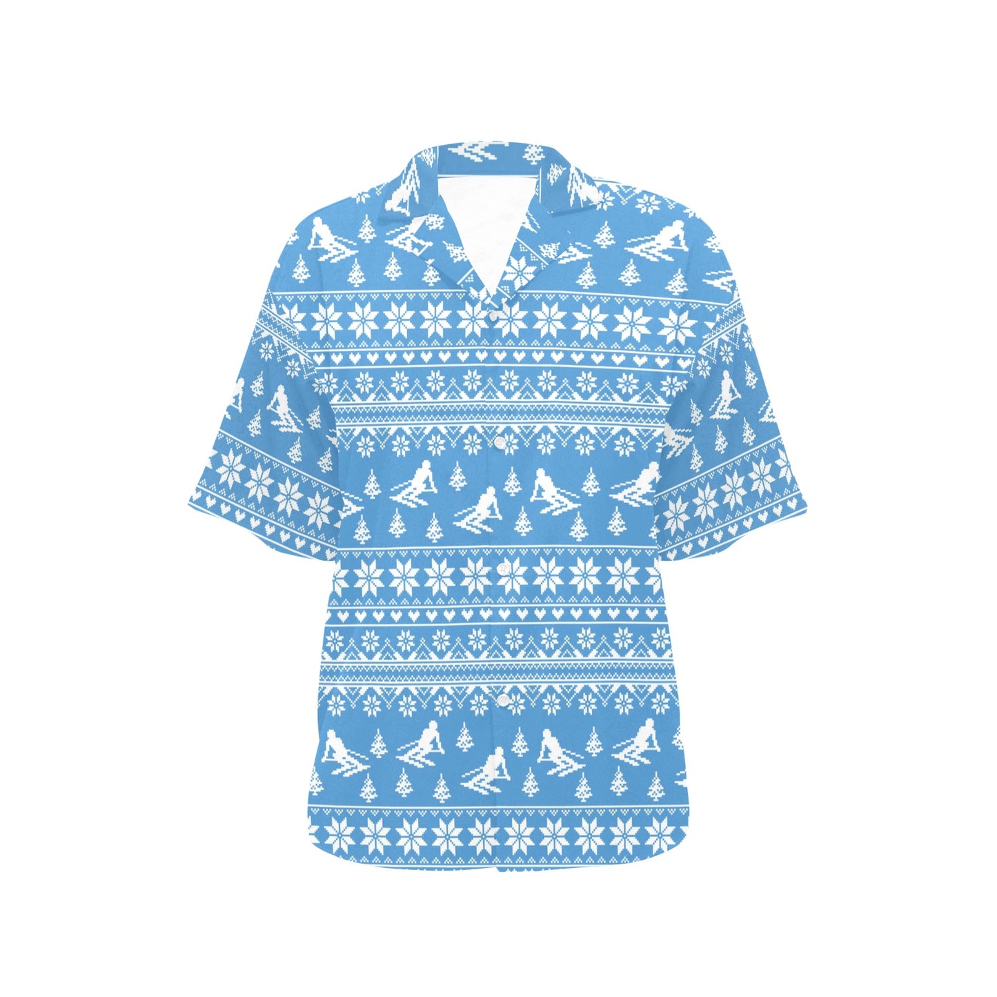 Ski Knit Pattern Print Design LKS302 Women's Hawaiian Shirt