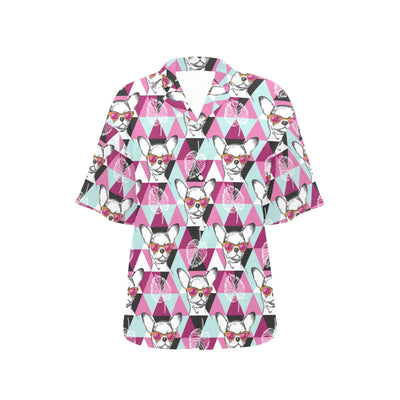 Chihuahua Cute Triangle Pattern Women's Hawaiian Shirt