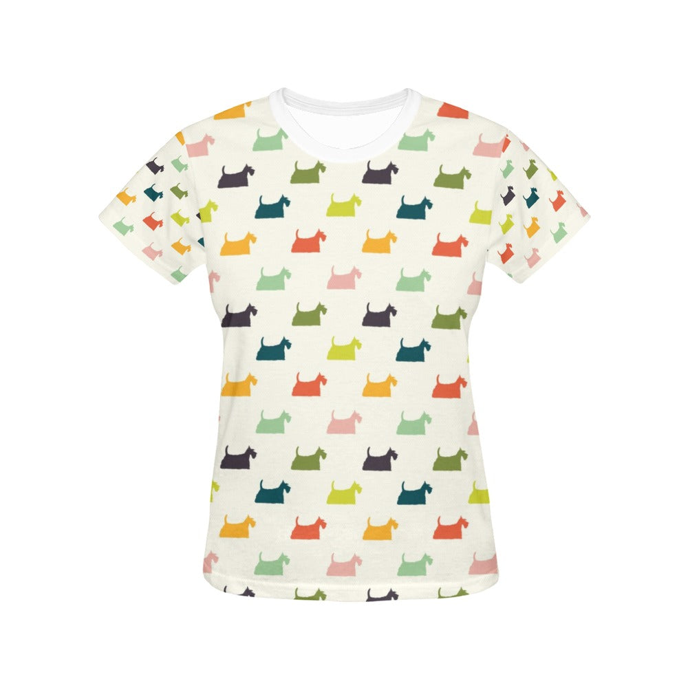 Scottish Terriers Print Design LKS305 Women's  T-shirt