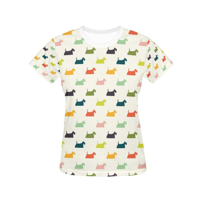 Scottish Terriers Print Design LKS305 Women's  T-shirt