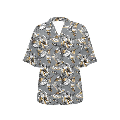 Hummingbird Pattern Print Design 02 Women's Hawaiian Shirt