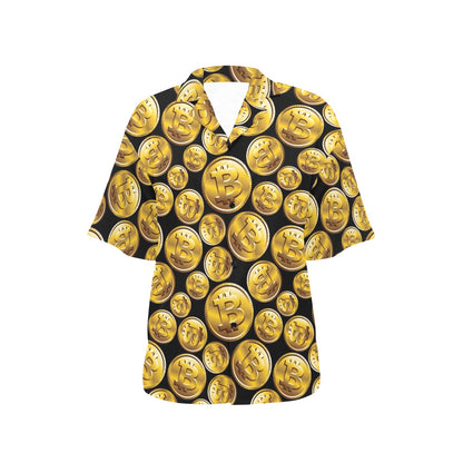 Bitcoin Pattern Print Design DO05 Women's Hawaiian Shirt