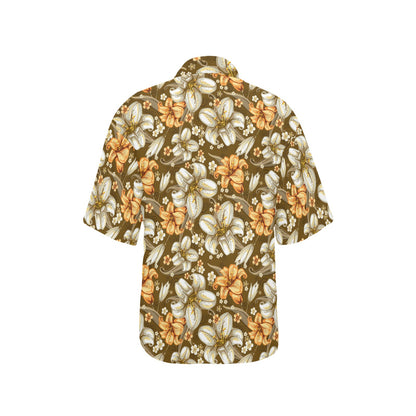 Lily Pattern Print Design 01 Women's Hawaiian Shirt