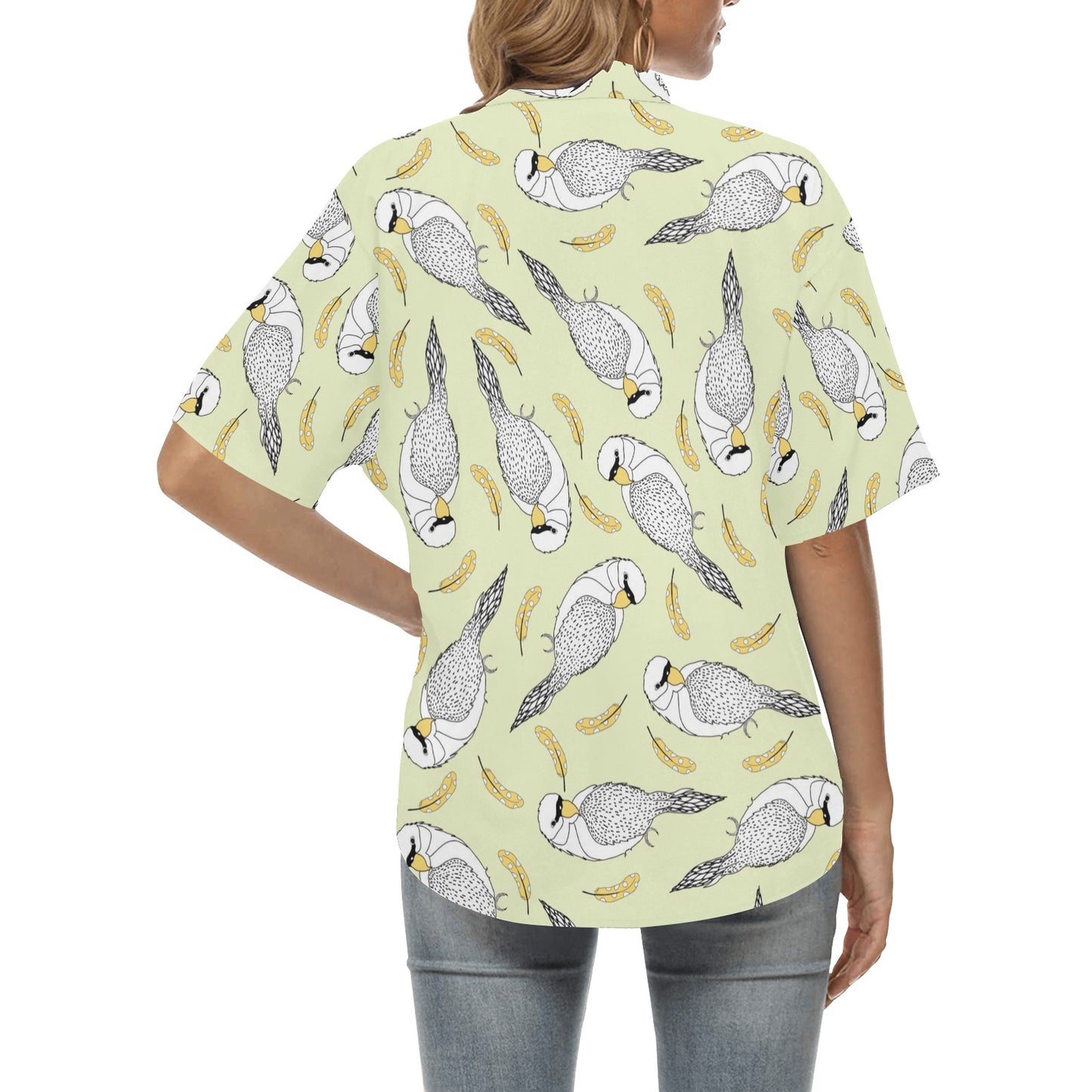 Parakeet Pattern Print Design A03 Women's Hawaiian Shirt