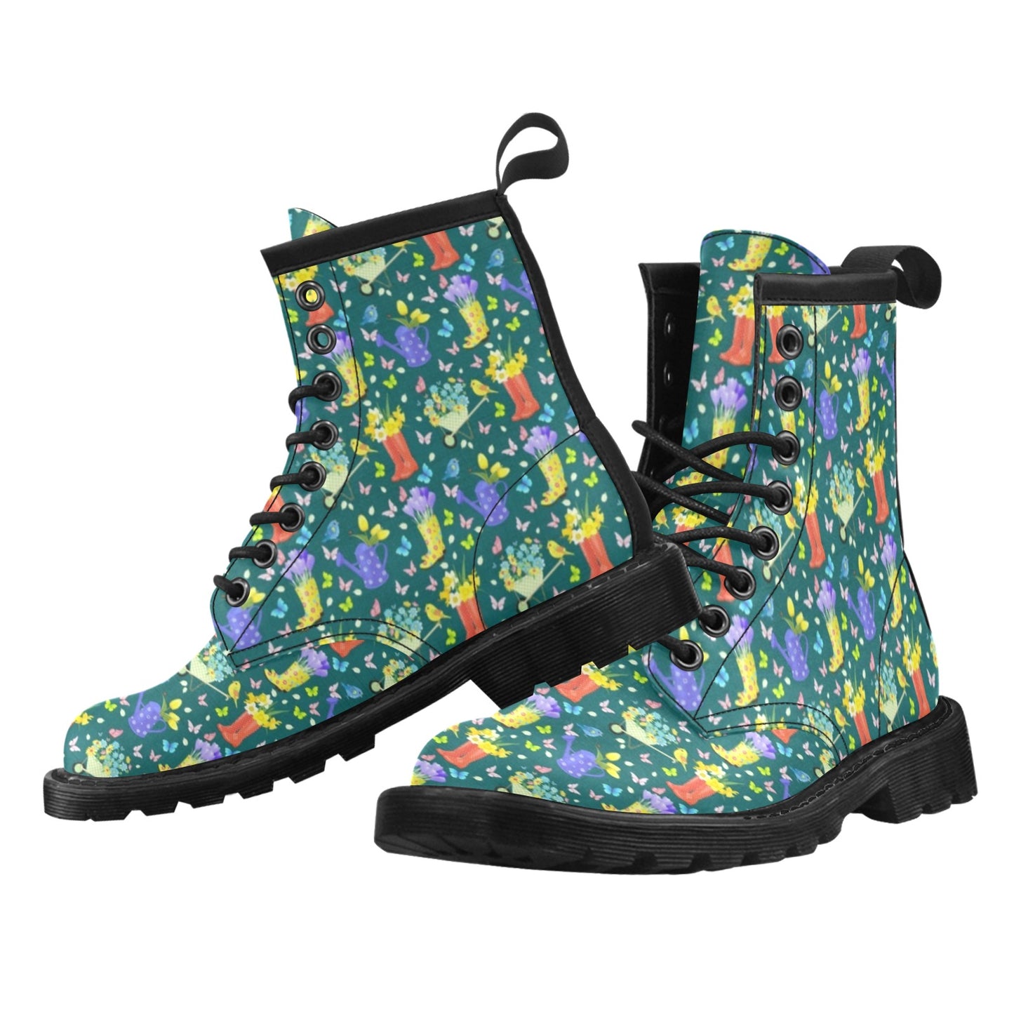 Gardening Pattern Print Design G08 Women's Boots