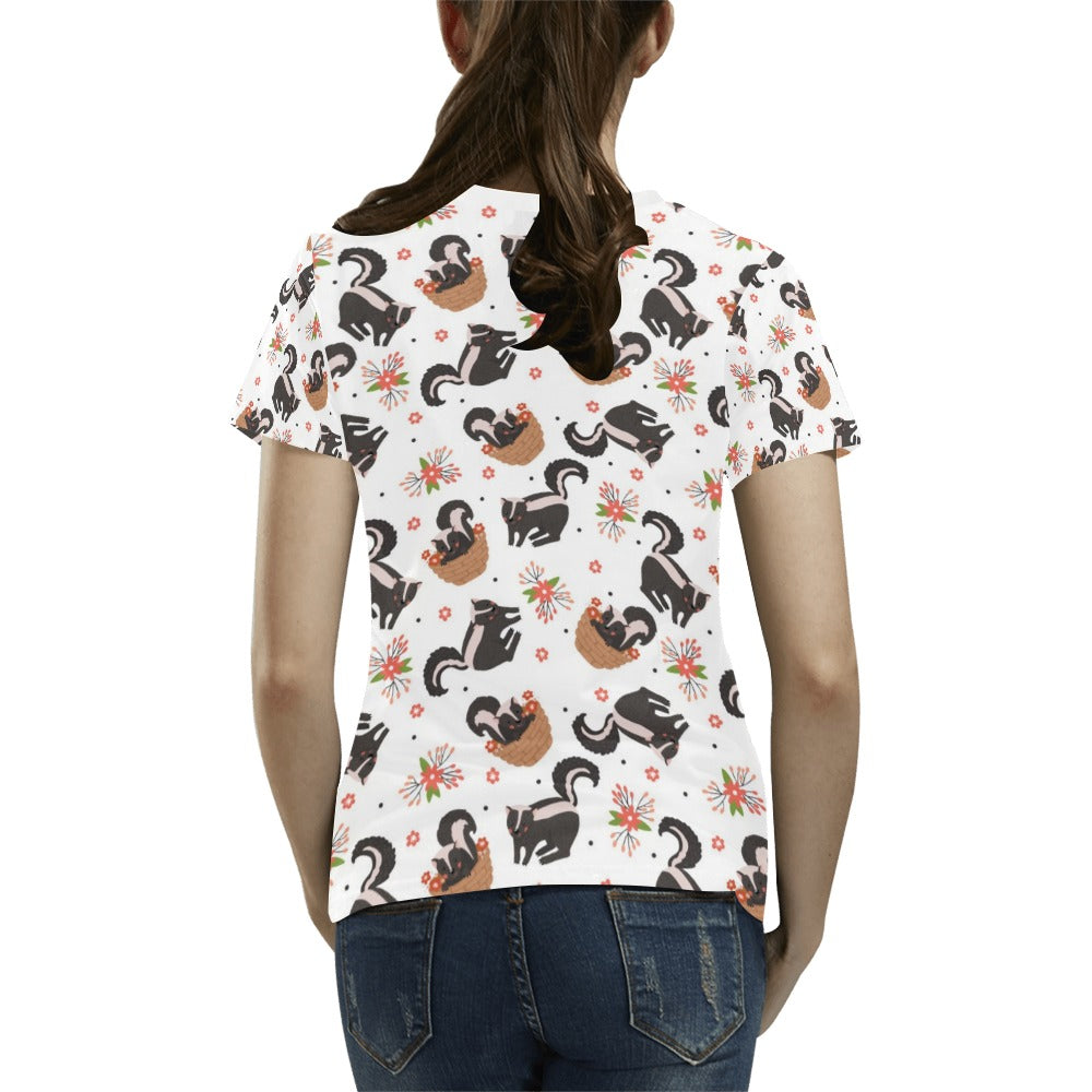 Skunk Print Design LKS304 Women's  T-shirt
