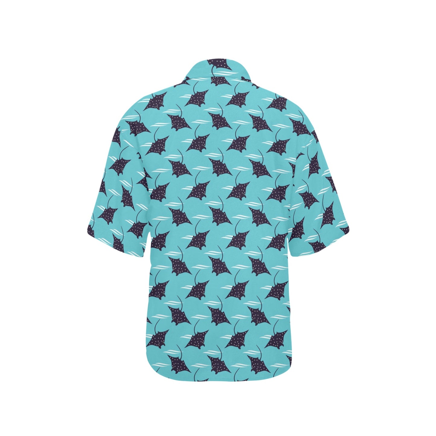 Manta Ray Print Design LKS403 Women's Hawaiian Shirt