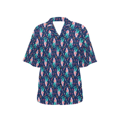 Mermaid Girl Cute Design Print Women's Hawaiian Shirt