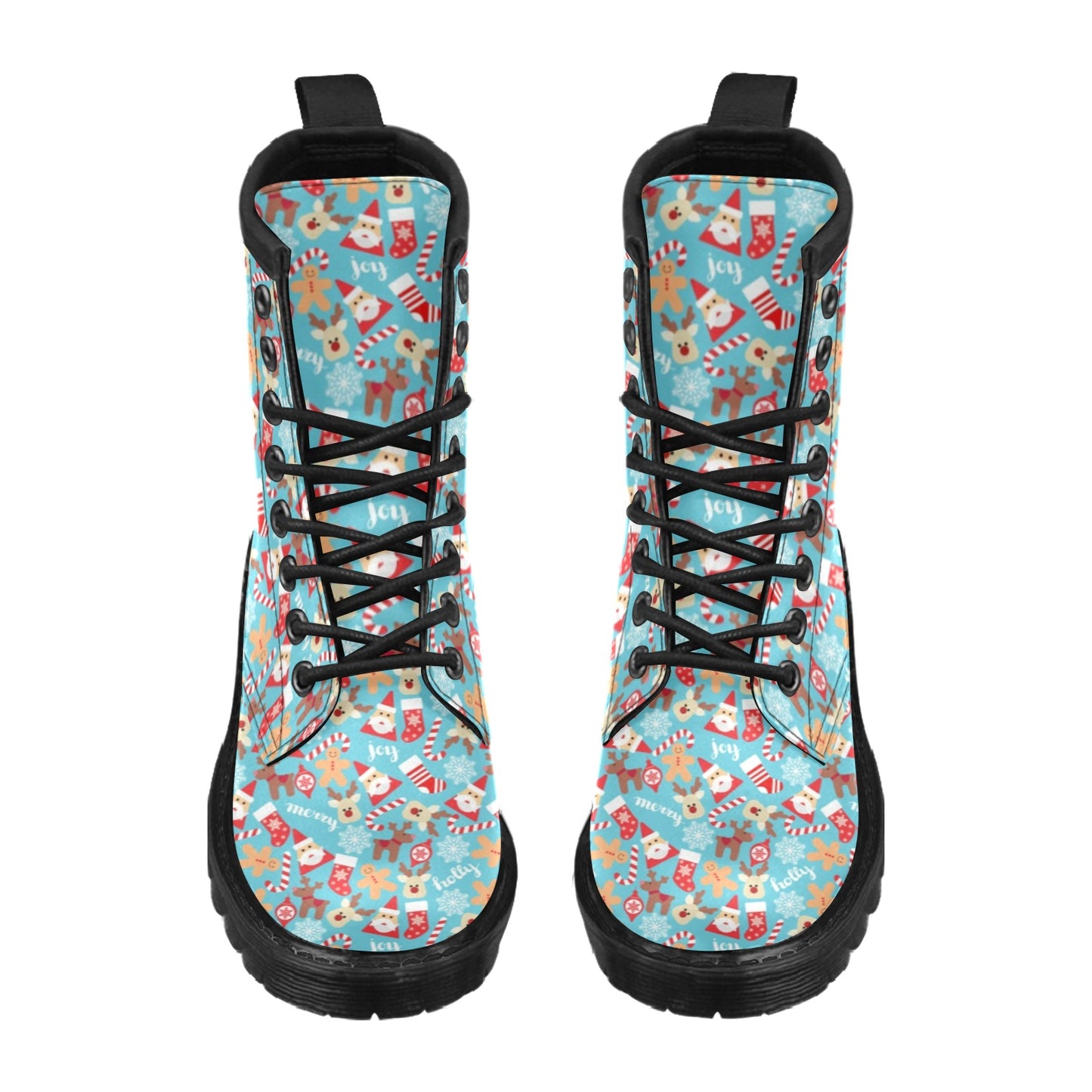 Santa Christmas Themed Print Design LKS306 Women's Boots