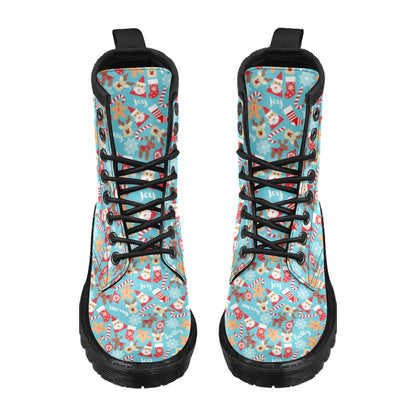 Santa Christmas Themed Print Design LKS306 Women's Boots