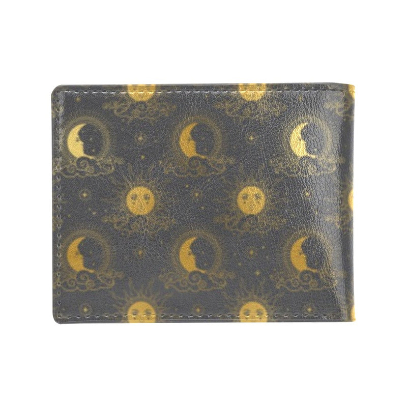 Sun Moon Print Design LKS305 Men's ID Card Wallet