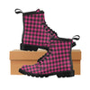 Pink Tartan Plaid Pattern Women's Boots