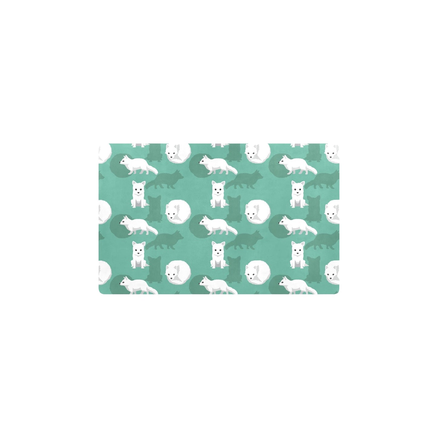 Arctic Fox Pattern Print Design Kitchen Mat