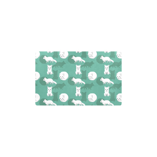 Arctic Fox Pattern Print Design Kitchen Mat