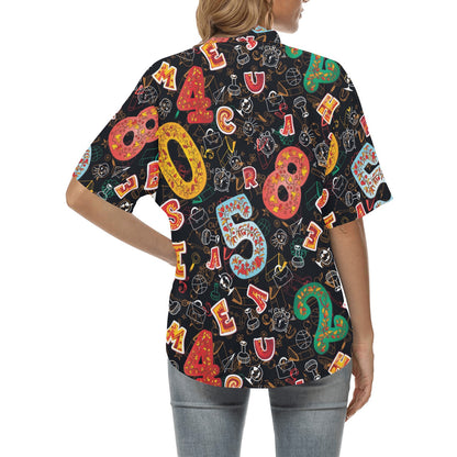 Number Pattern Print Design A03 Women's Hawaiian Shirt