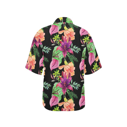 Amaryllis Pattern Print Design AL09 Women's Hawaiian Shirt