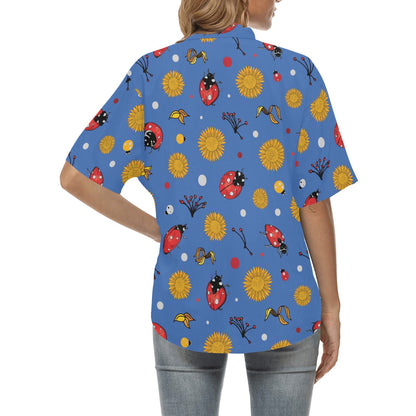 Ladybug Pattern Print Design 05 Women's Hawaiian Shirt
