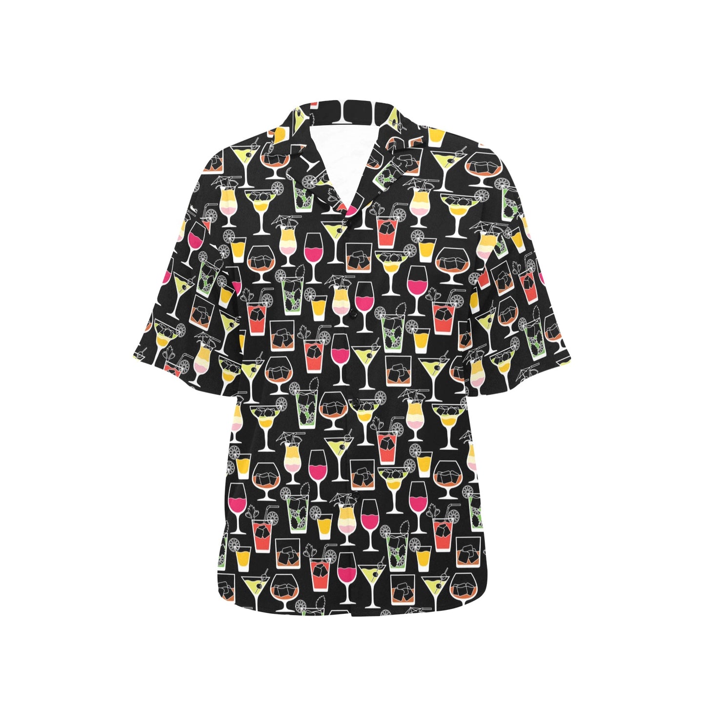 Cocktail Pattern Print Design 01 Women's Hawaiian Shirt