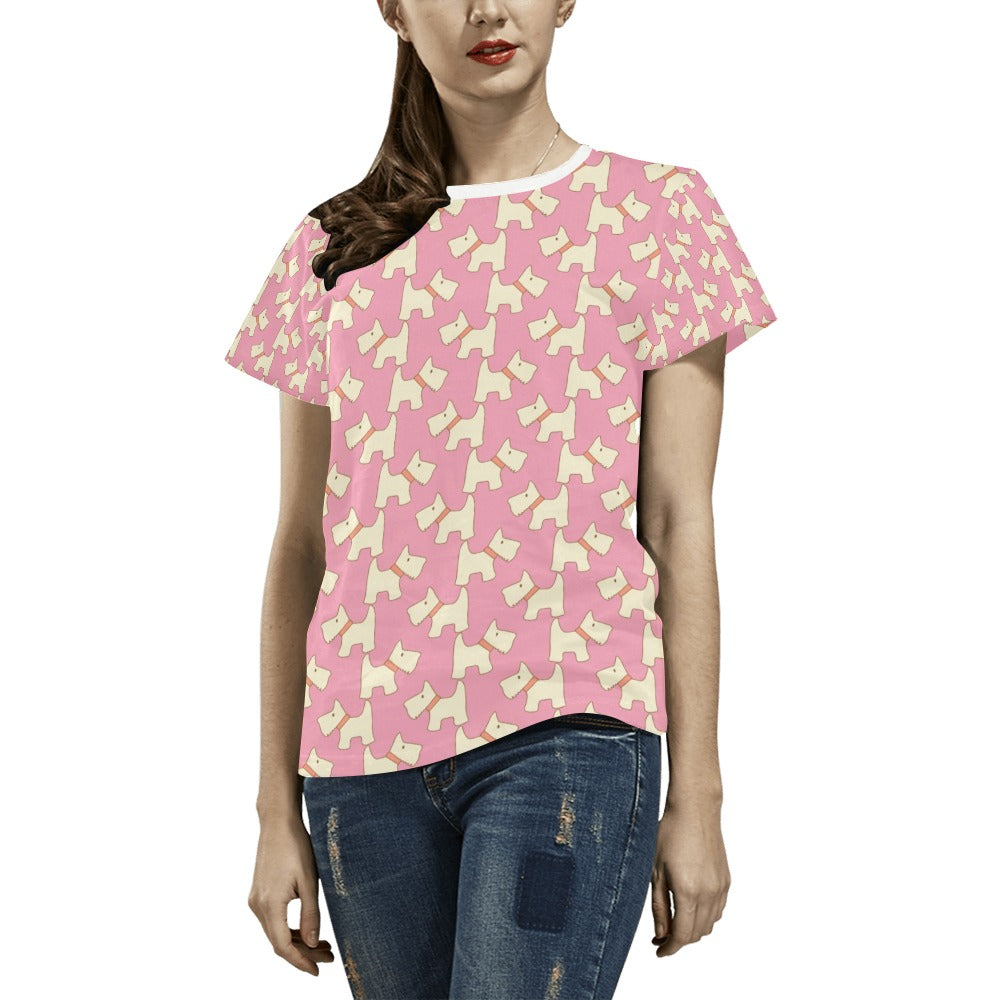 Scottish Terriers Print Design LKS306 Women's  T-shirt