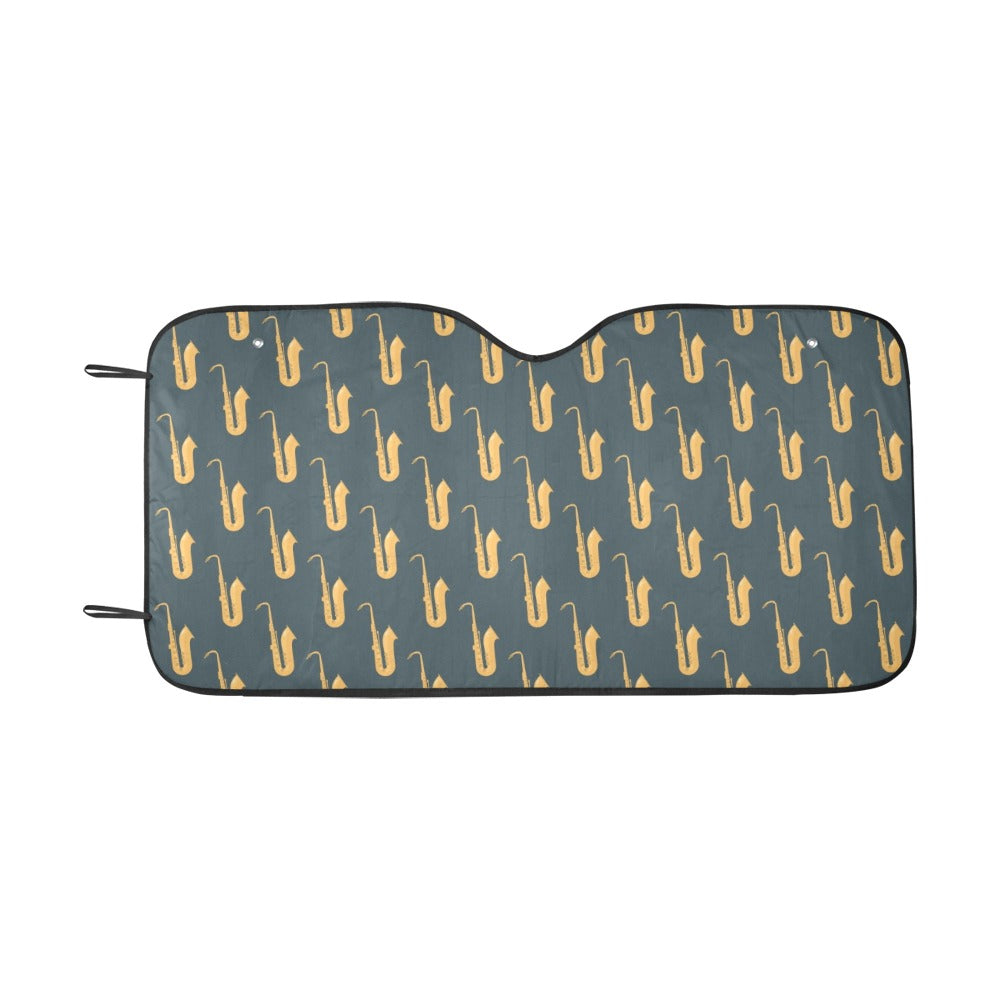 Saxophone Print Design LKS401 Car front Windshield Sun Shade