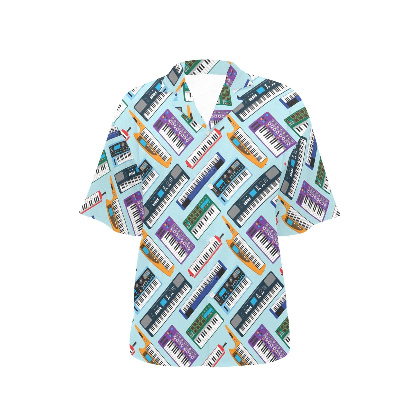 Synthesizer Pattern Print Design 02 Women's Hawaiian Shirt