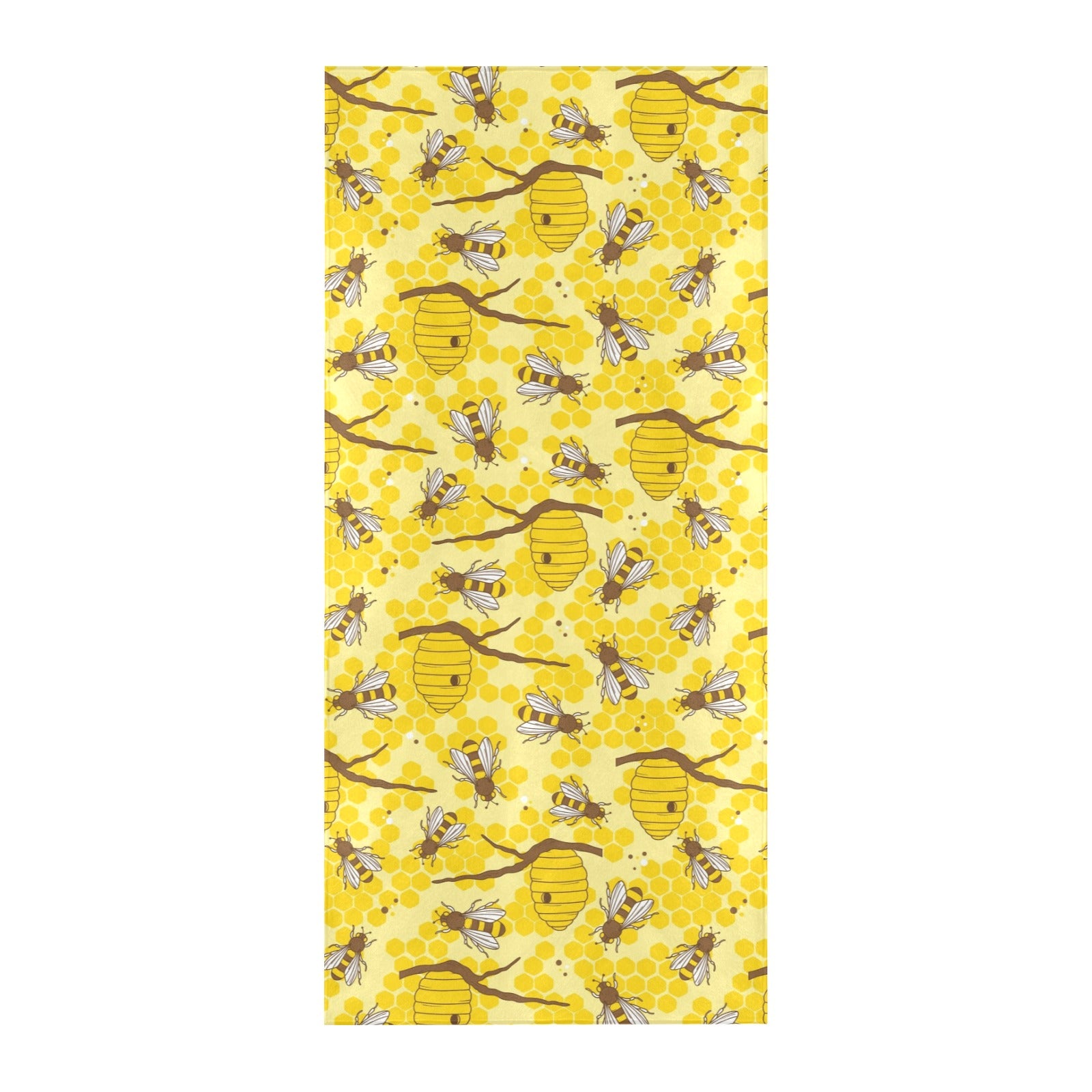 Bee With Honeycomb Print Design LKS302 Beach Towel 32" x 71"