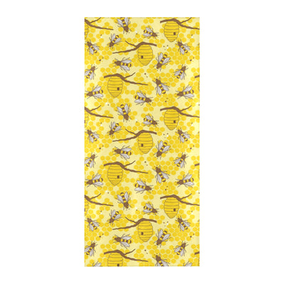 Bee With Honeycomb Print Design LKS302 Beach Towel 32" x 71"
