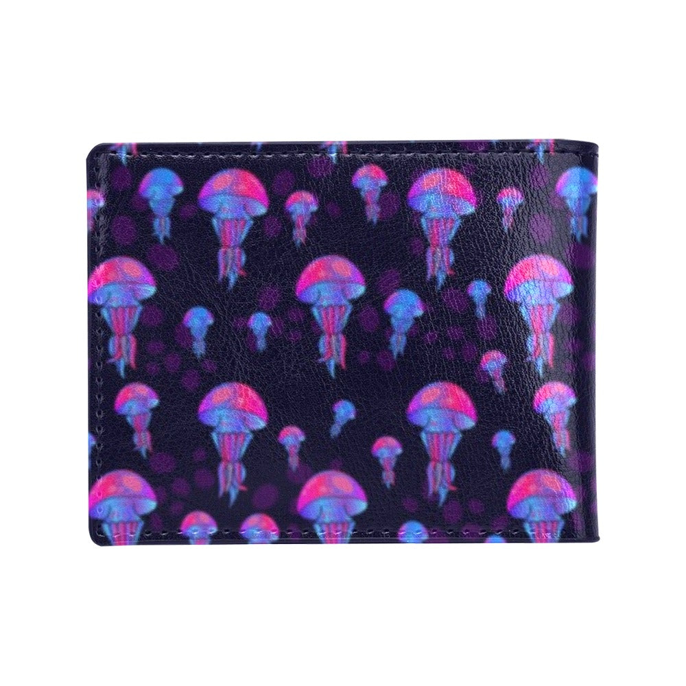Jellyfish Neon Print Men's ID Card Wallet