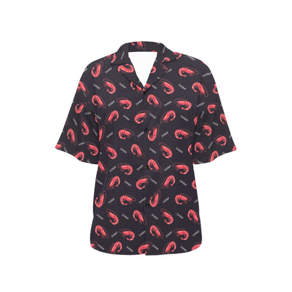 Shrimp Print Design LKS302 Women's Hawaiian Shirt