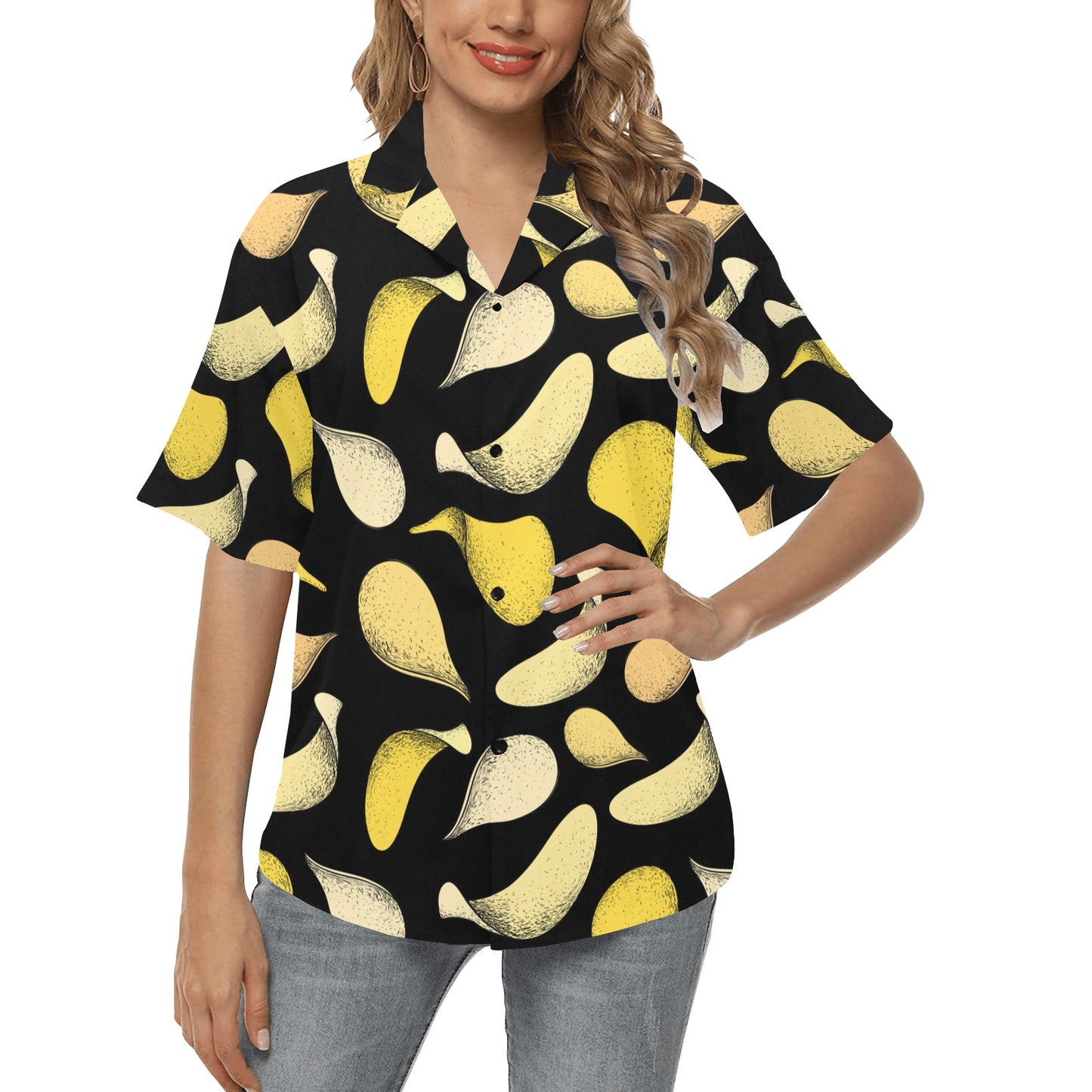 Potato Pattern Print Design A02 Women's Hawaiian Shirt