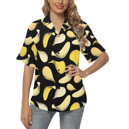 Potato Pattern Print Design A02 Women's Hawaiian Shirt