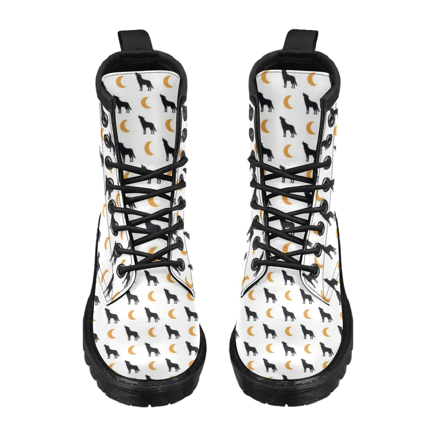 Wolf Moon Print Design LKS302 Women's Boots