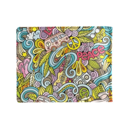 Hippie Print Design LKS301 Men's ID Card Wallet