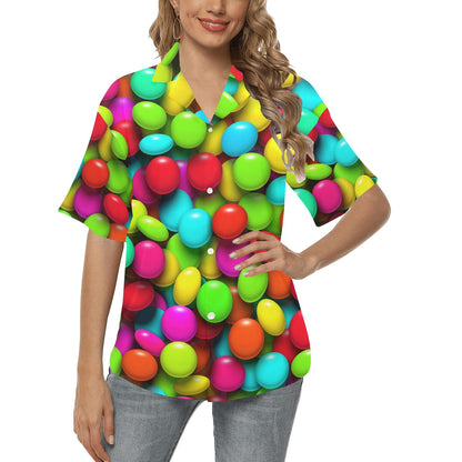 Candy Pattern Print Design CA03 Women's Hawaiian Shirt