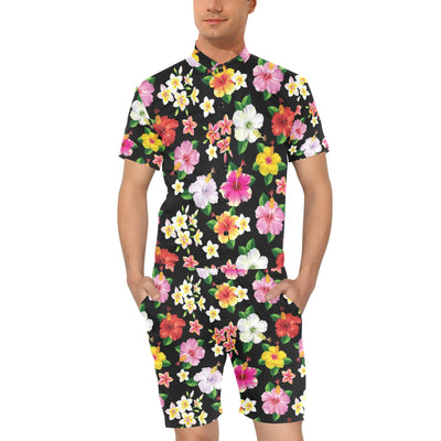 Hibiscus Pattern Print Design HB025 Men's Romper