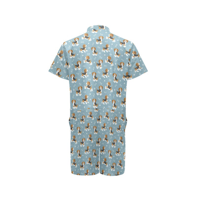 Beagle Pattern Print Design 02 Men's Romper