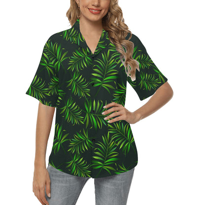 Rainforest Pattern Print Design RF03 Women's Hawaiian Shirt