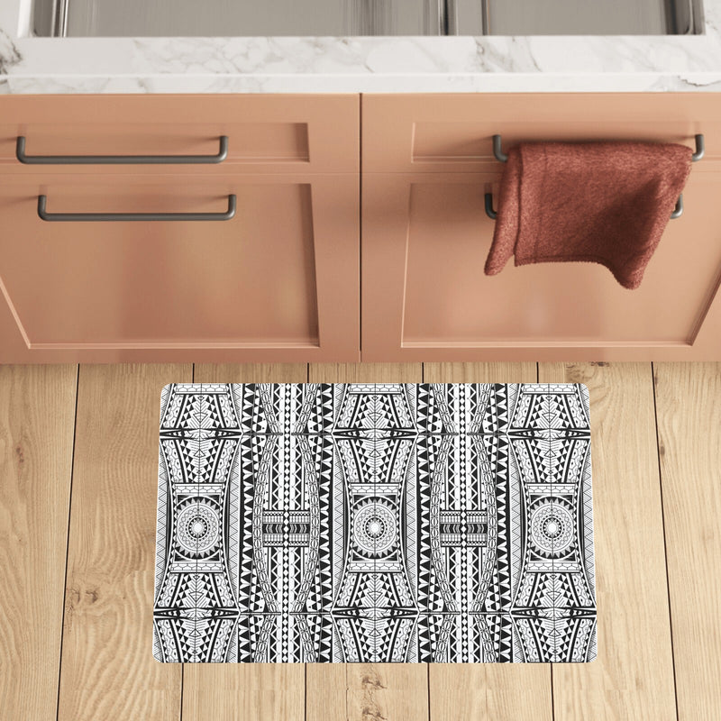 Polynesian Tattoo Design Kitchen Mat