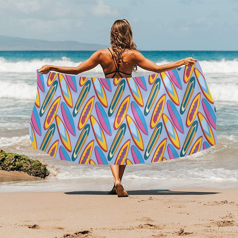 Surfboard Pattern Print Design LKS303 Beach Towel 32" x 71"