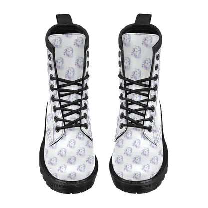 Wolf with Flower Print Design Women's Boots
