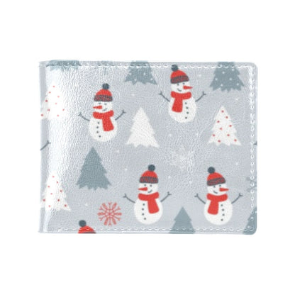 Snowman Print Design LKS302 Men's ID Card Wallet